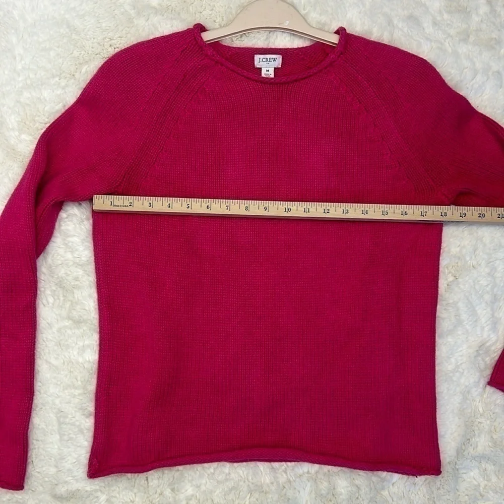 J. Crew Women’s Magenta Crewneck Pullover Cotton Sweater Size M